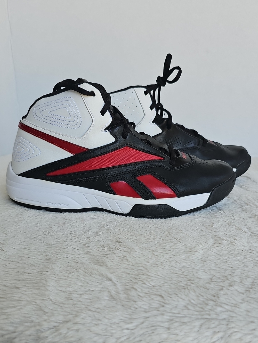 Reebok DMX Men's Basketball Shoes Black Red White Size 7.5 (4-J19966)